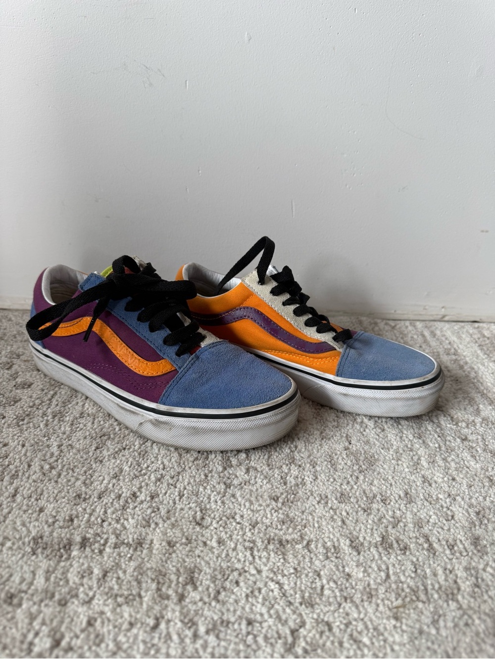 Vans Colorblock Skate Sneakers in Purple, Orange and Blue